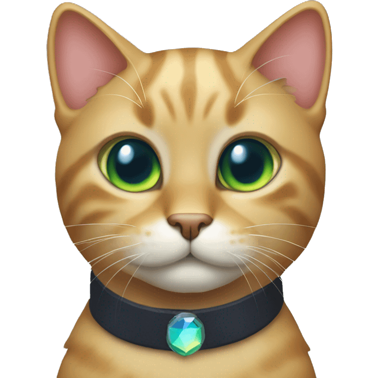 Cat wearing Dark iridescent collar  emoji