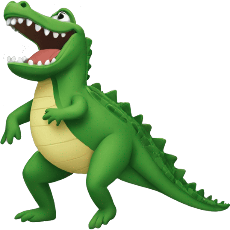 Um crocodilo dançando emoji