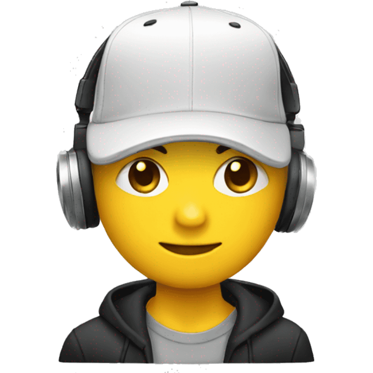 Vinyl Dj wearing cap  emoji