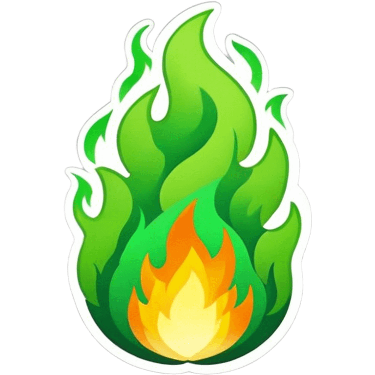 green fire model sticker emoji