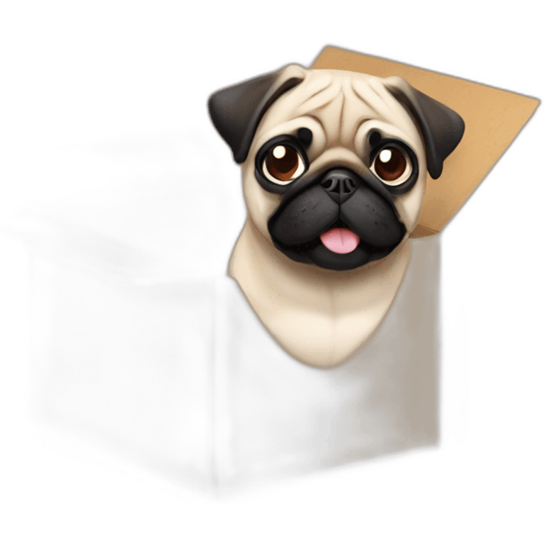 pug from gift box emoji