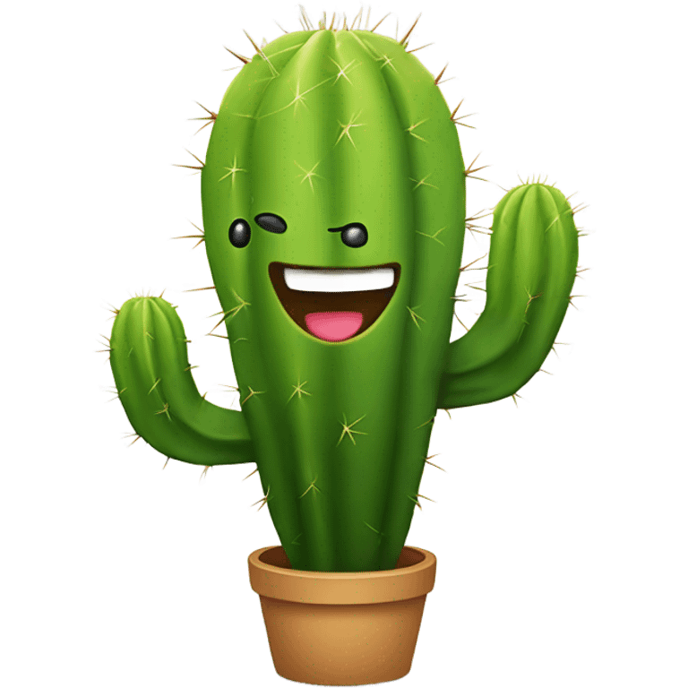 Cactus, smiling emoji