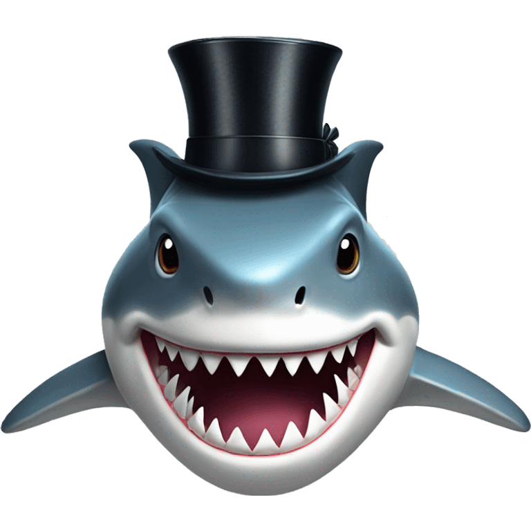 A shark with a very facy tophat emoji