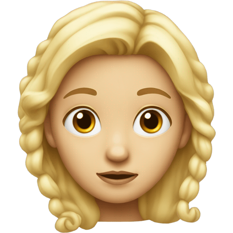 blonde girl asking emoji