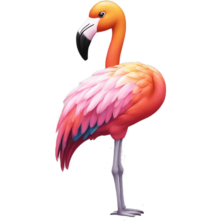 Rainbow flamingo emoji