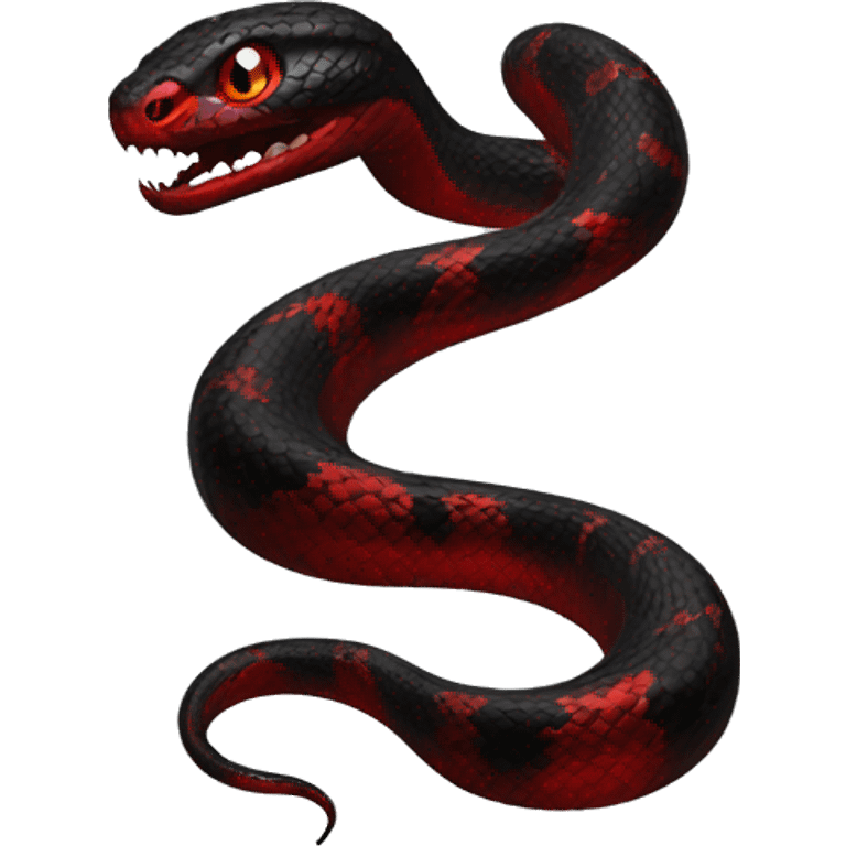 Black and red gothic snake emoji