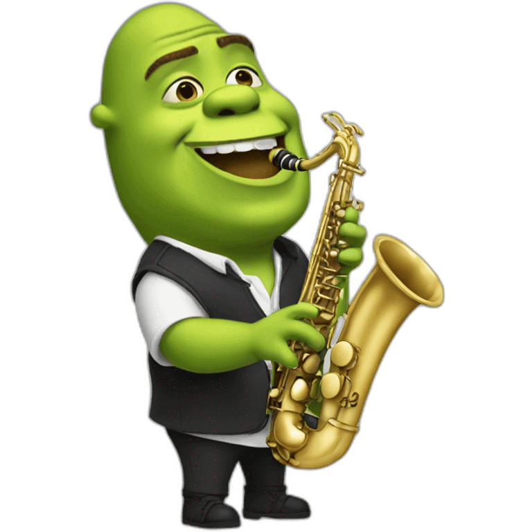 green shrek playing saxophone emoji