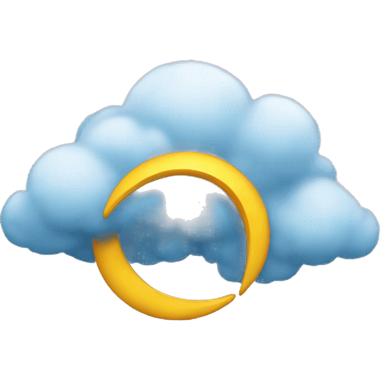 Crescent in a cloud emoji