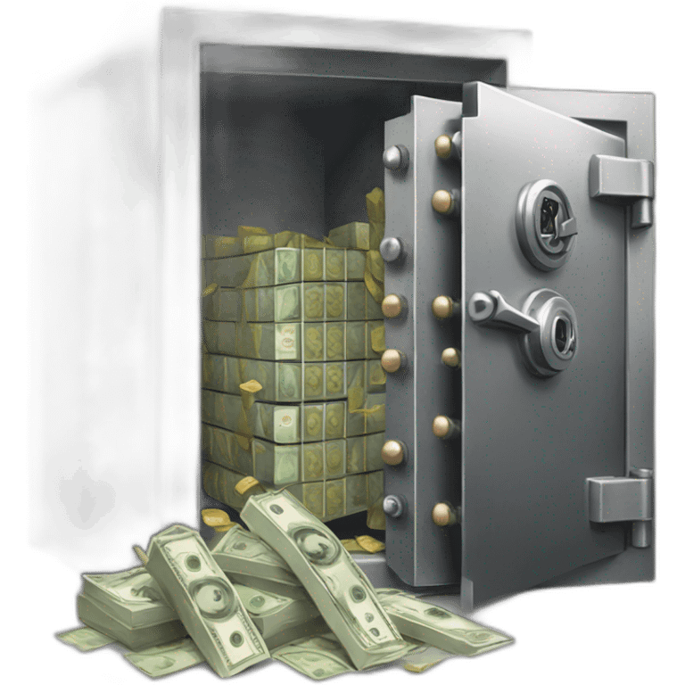 bank vault with cash emoji