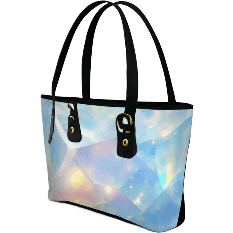 opal Crystal gemstone tote handbag emoji