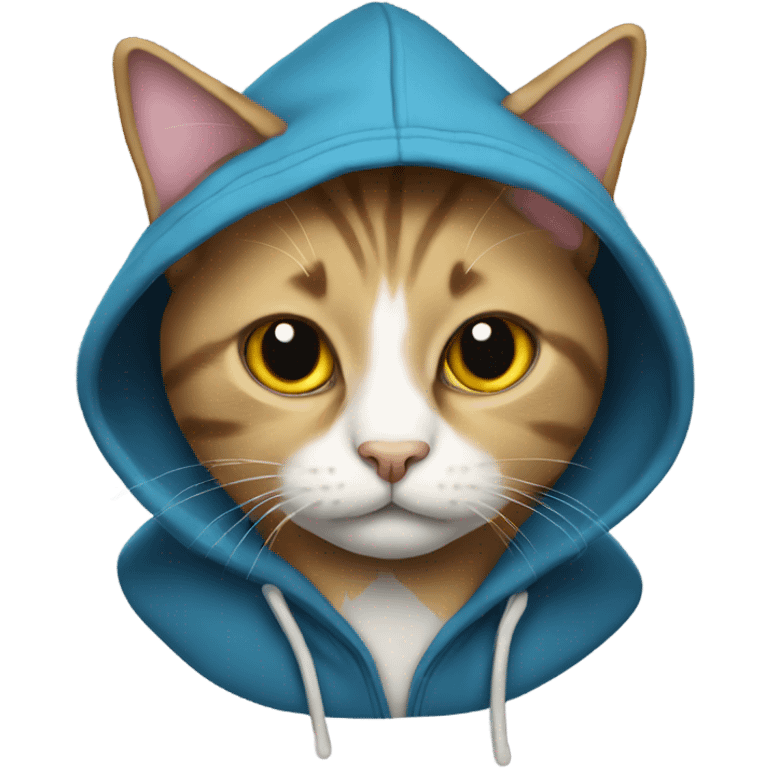 a cat wearing a hoodie emoji