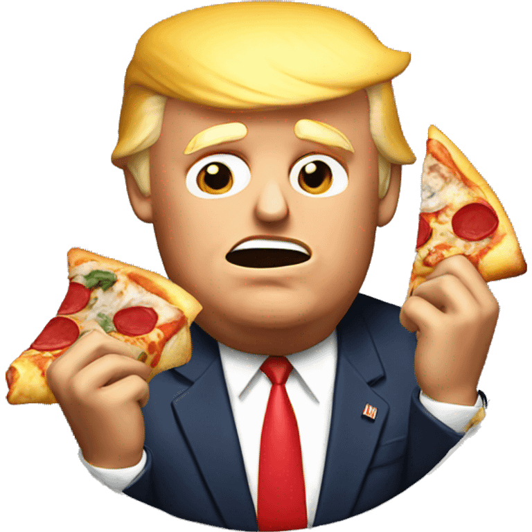 Donald Trump eating a pizza  emoji