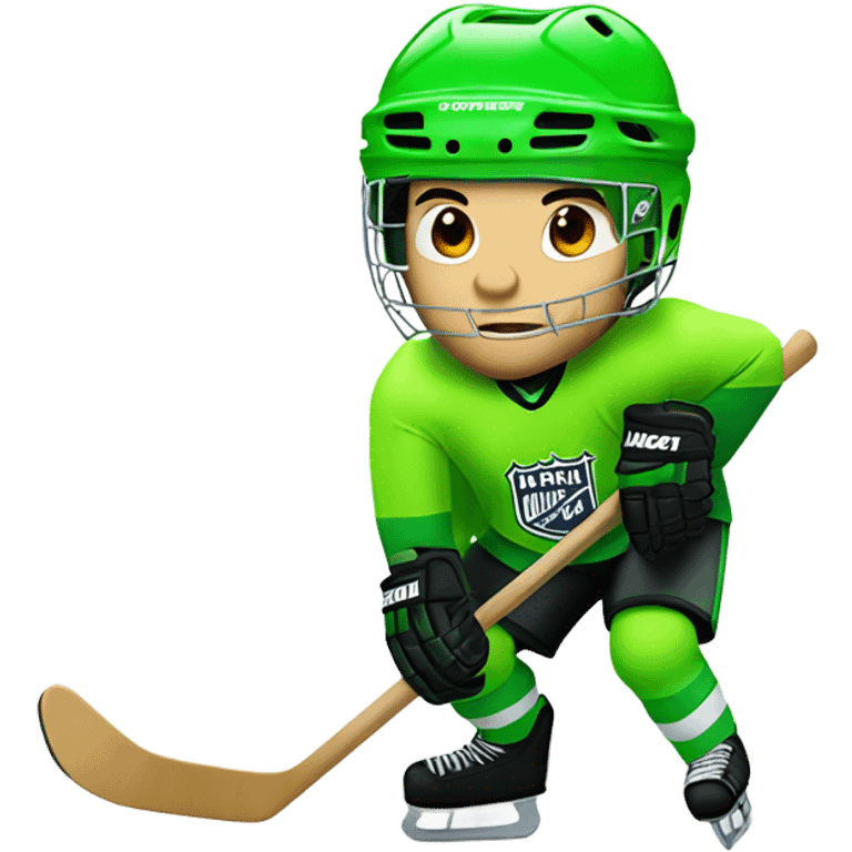 Hockey player neon green emoji