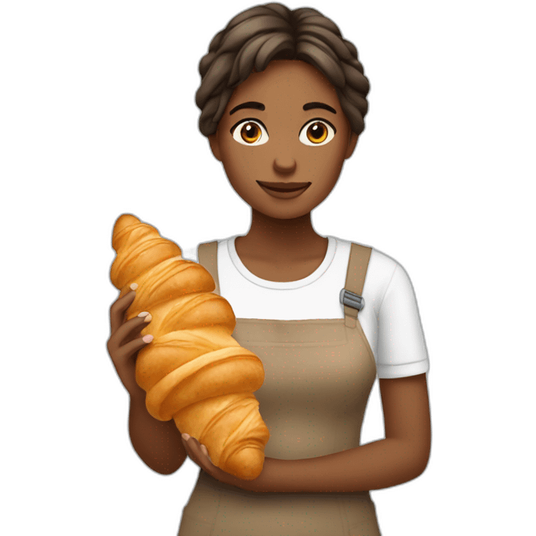 girl with croissant  emoji