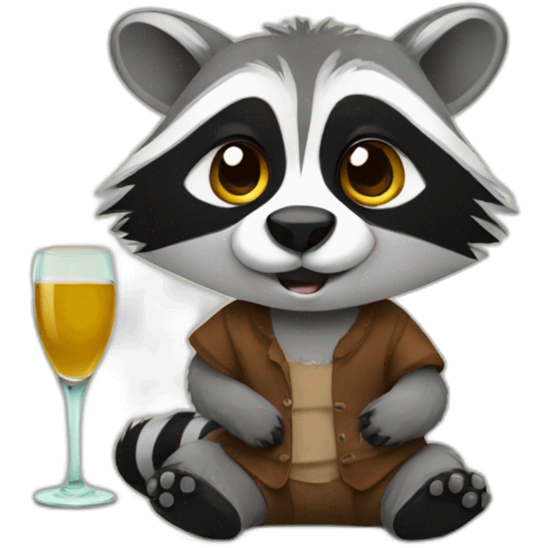 alcoholic raccoon emoji