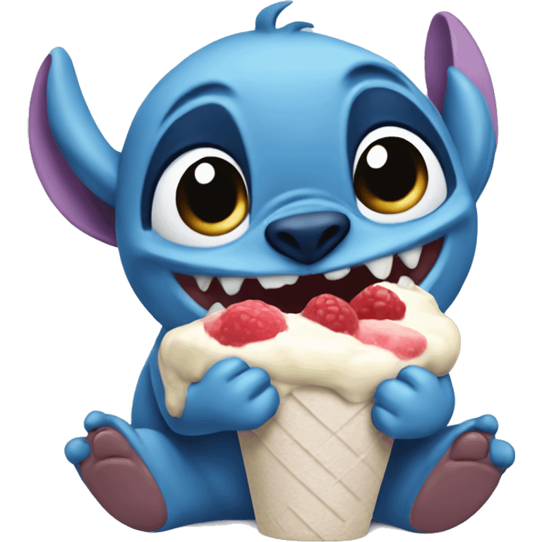 Stich comiendo helado emoji