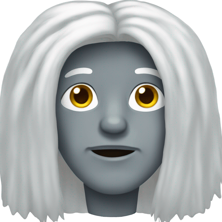 White longhair with gray face emoji