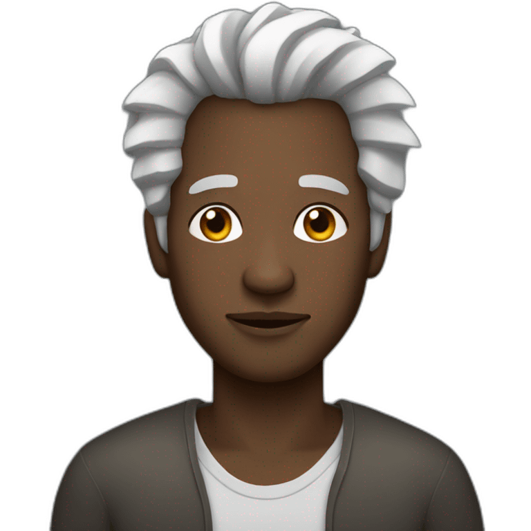 black african man with grey and white hair and a goatie emoji