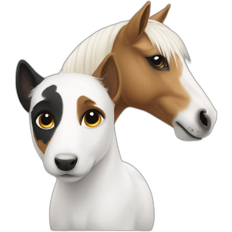 White pony with Jack Russel terrier emoji