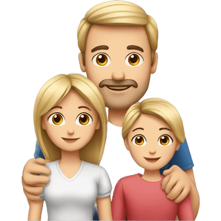 European Family with mum and dad and daughter emoji