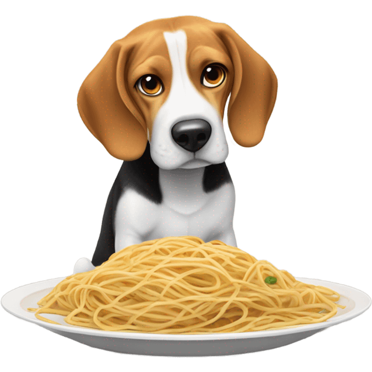 Beagle with spaghetti  emoji