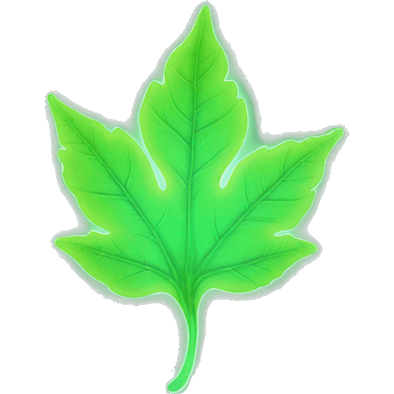 Leaf glowing neon emoji