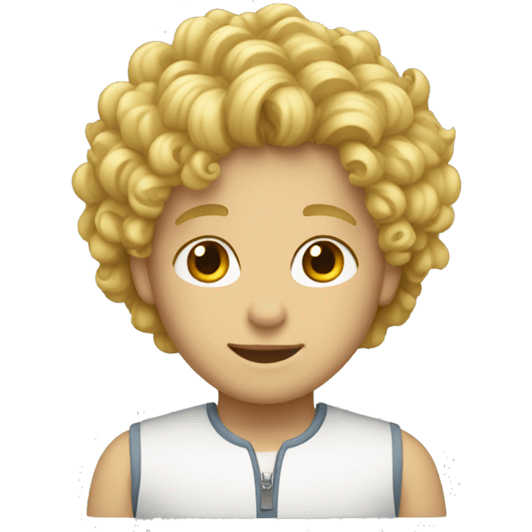 Blond boy with curly hair with a taper  emoji