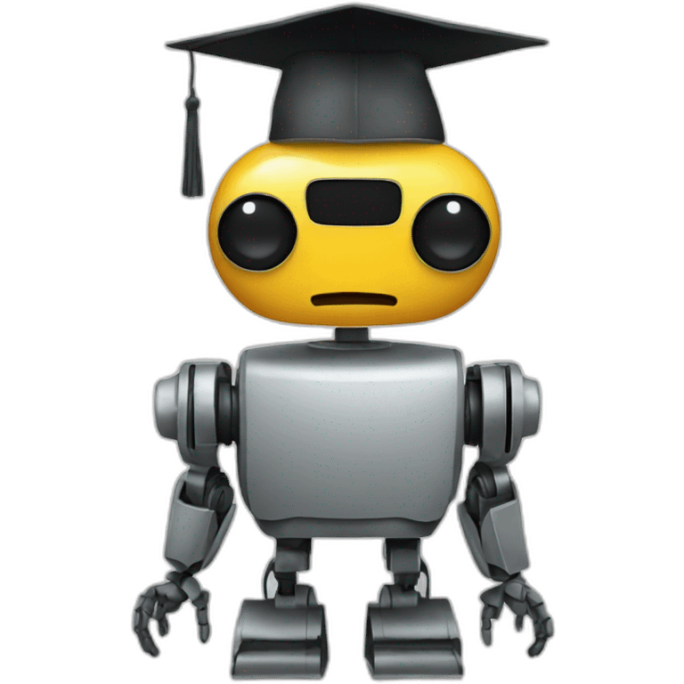 the robot in the graduate's hat emoji