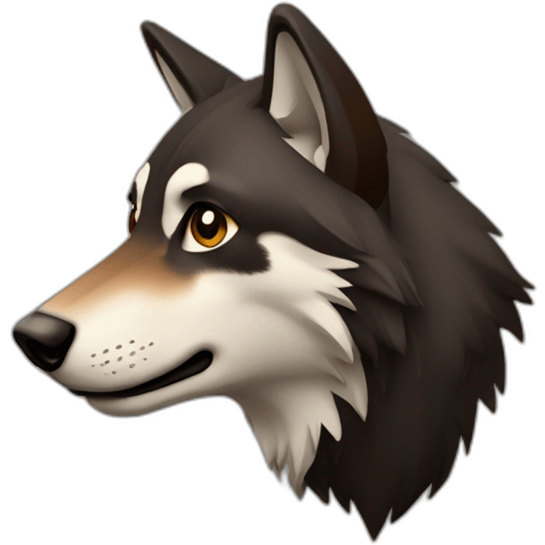 Loup noir et marron  emoji