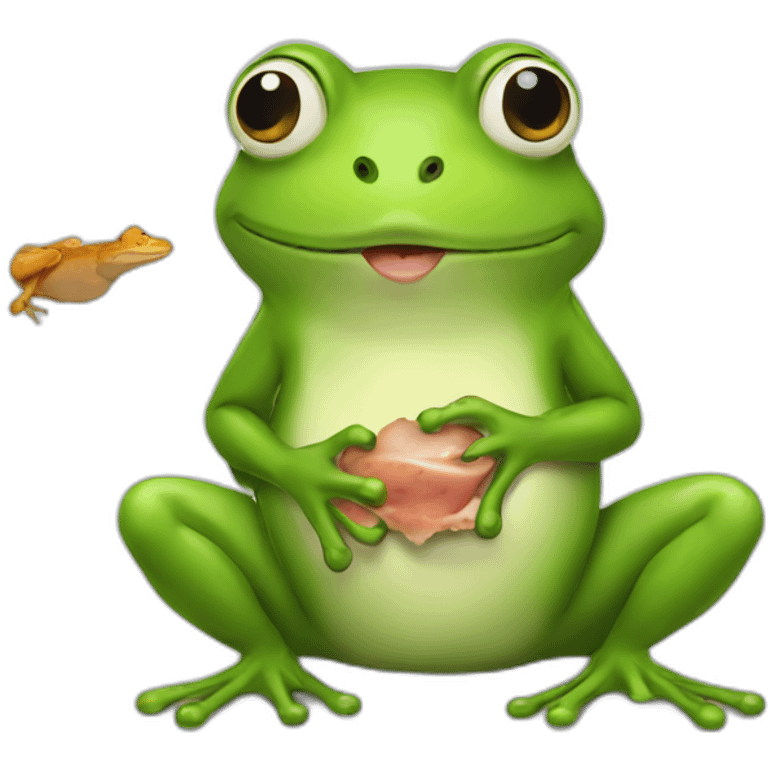 frog eating rodent emoji