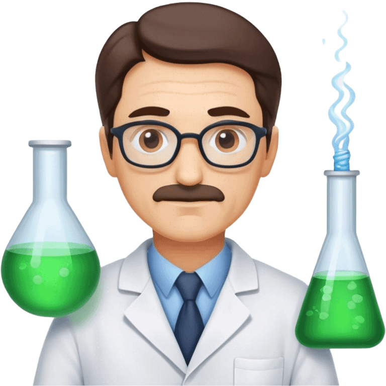 scientist middle age man photorealistic emoji