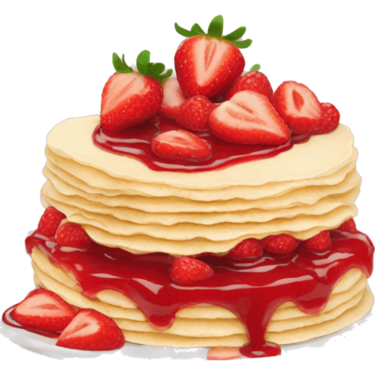 Crepe strawberry jam cake emoji