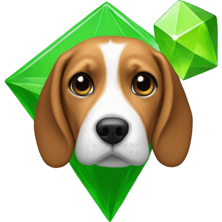 Beagle with Sims Plumbob emoji