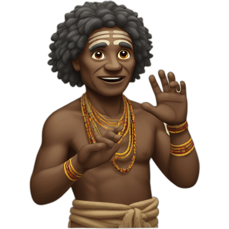 Aborigine waves his hand emoji