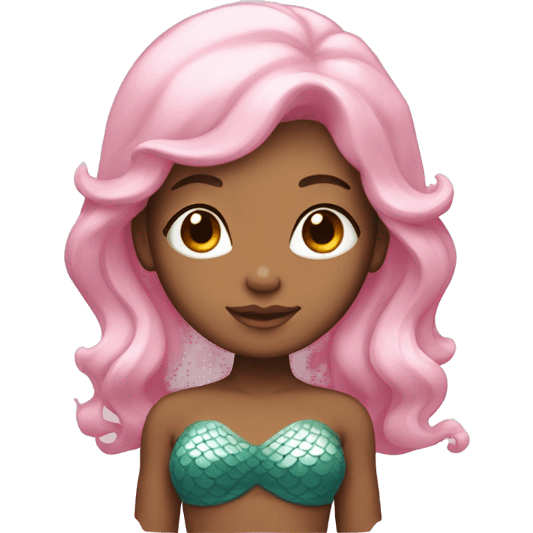 Mermaid with light pink hair and tan skin emoji