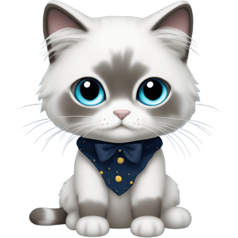 Ragdoll cat with night time outfit  emoji