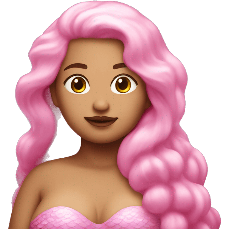 Pink light chubby mermaid emoji