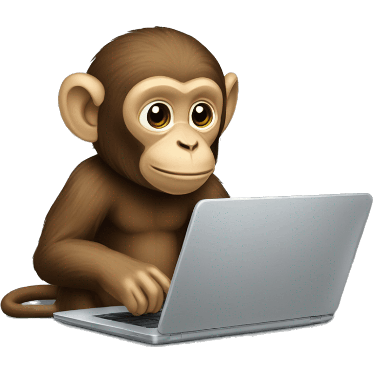 a capuchin monkey working on a laptop emoji