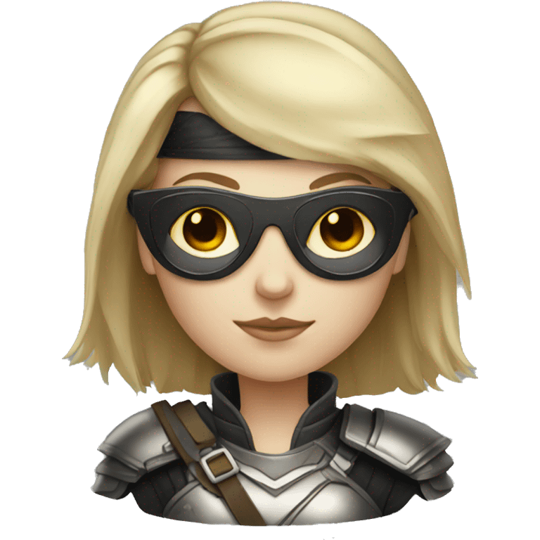 Pale-skinned Girl warrior with dark sunglasses emoji