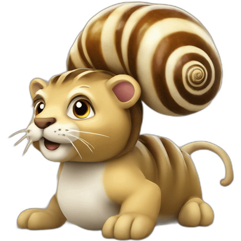 escargot sur lion emoji