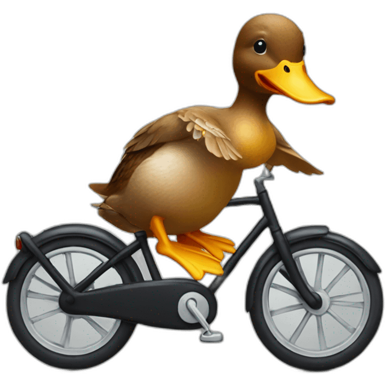 Duck riding a bike emoji