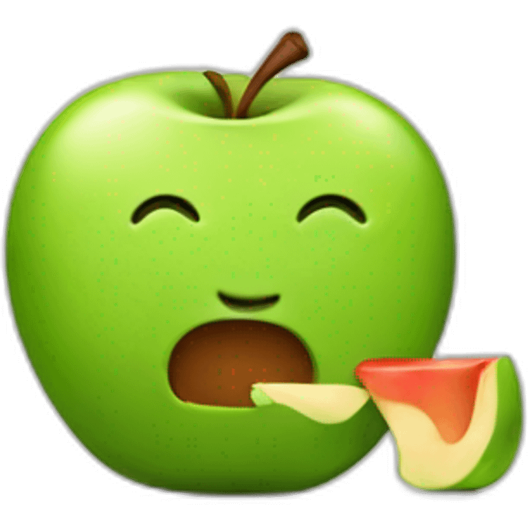 guy eating apple emoji