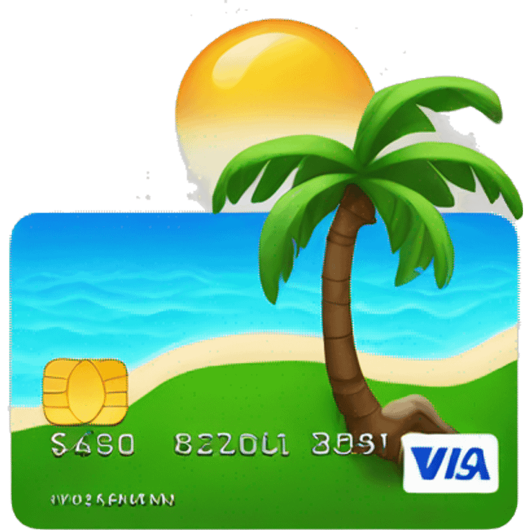 tropical island credit card emoji