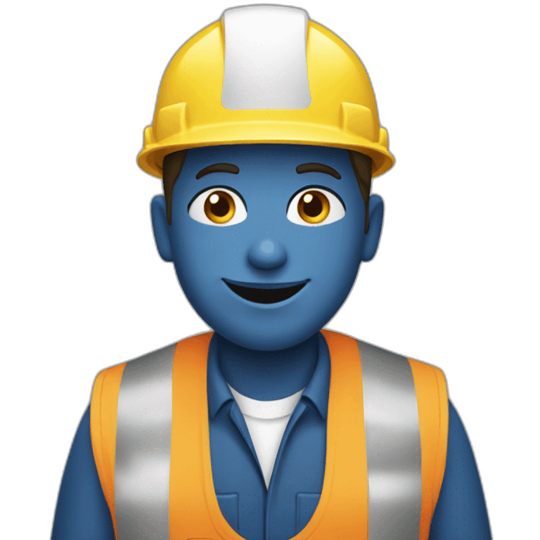 wite construction worker dressed in blue emoji