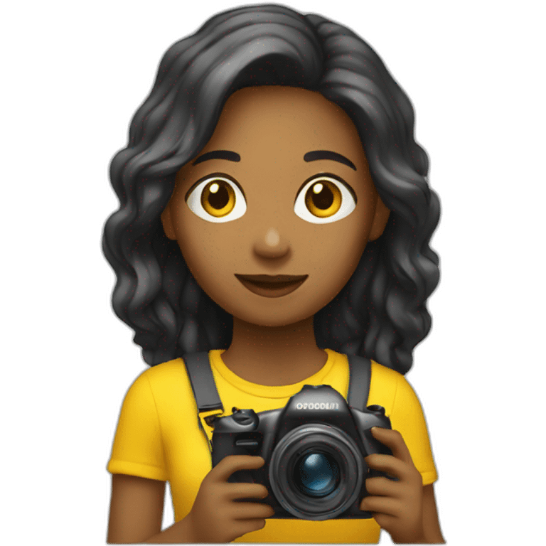 girl with a yellow camera emoji