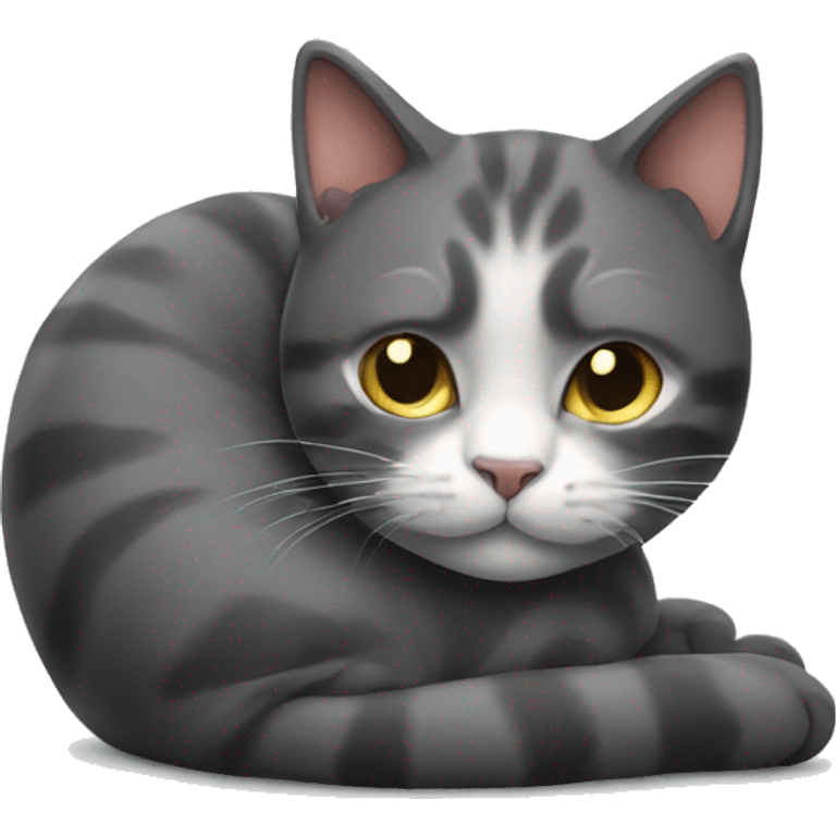 Cat curling up emoji