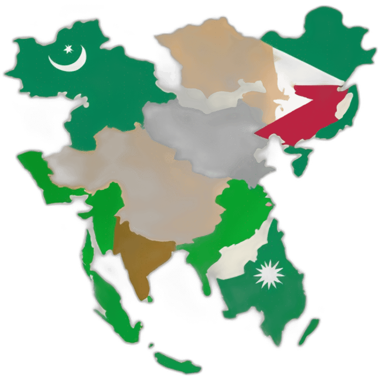 map showing united india, pakistan, afghanistan, nepal, bhutan, Myanmar and sri lanka emoji