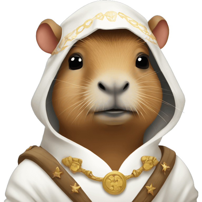 capybara in a princess leia costume emoji