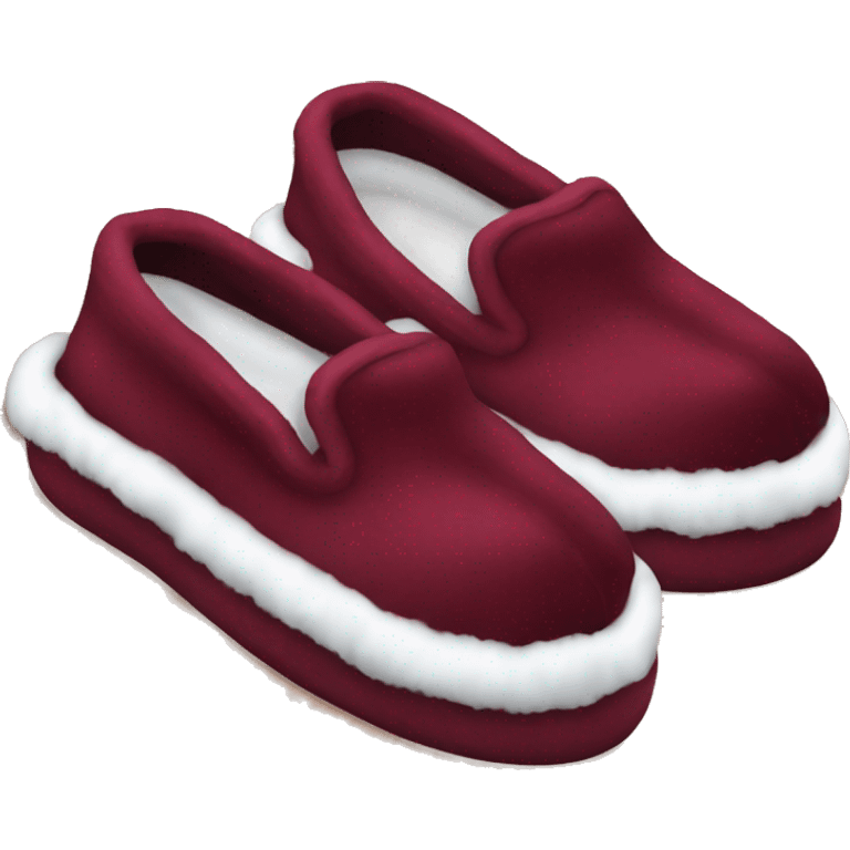 burgundy Christmas slippers emoji