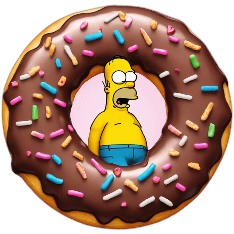 drunk homer simpson inside a donut emoji